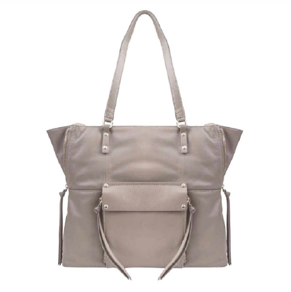 Kooba Taupe Leather Tote Shoulder Bag Purse - Picture 2 of 7